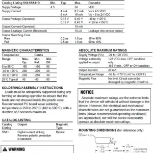 Újdonság Mágneses pozició bipoláris érzékelő 3p. TO92 SS41