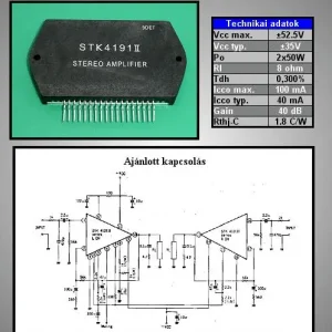 Utolsó esély 2-CH. NF-POWER AMP.+-52V 2x50W STK4191II