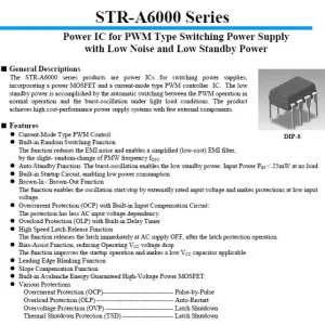Utolsó esély PWM Controller Low Noise and Low Standby Power 7p. DIP STRA6069H