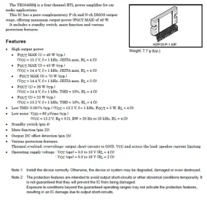 4-Ch POWER AMP. 49W BTL 25p. TB2946HQ Gyors szállítás