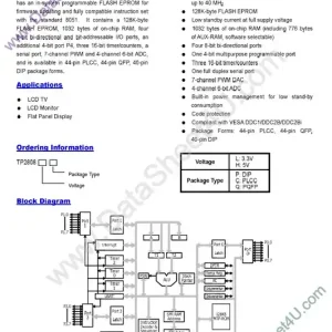 128K FLASH,8 bit 1032 RAM, 40MHz TP2808HQN Kiárusítás