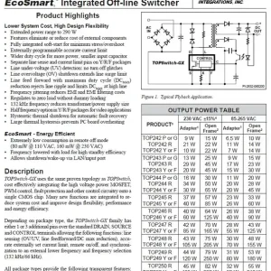 Vedd meg most OFF-LINE POWER SW. 20-45W 6p TOP243YN