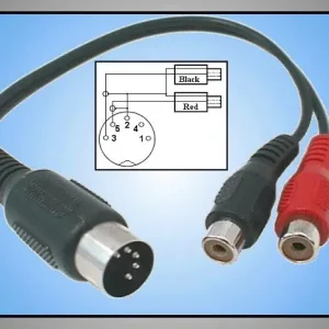 5p.DIN dugó->2 RCA aljzat 20cm CABLE-301 Eredeti