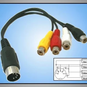 5p.DIN dugó->4 RCA aljzat 20cm CABLE-302 Kiváló minőség