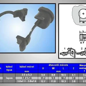 Vedd meg most Kábel kivezető és rögzítő 3,0x5,6mm CB-3B-2