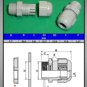 Újdonság Műanyag tömszelence szürke PG7G CB-PG07G-IP68