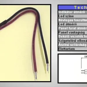 Vedd meg most LED 3mm INDIKÁTOR 12V Piros LAMP LED IND5-12/R