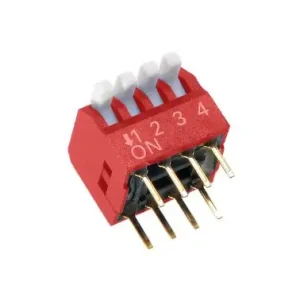 4 érintkezős DIP kapcsoló Piano, Red DS-04P R Alacsony ár