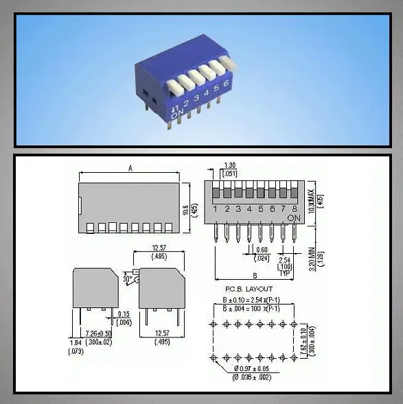 Vedd meg most 6 érintkezős DIP kapcsoló Piano DS-06P