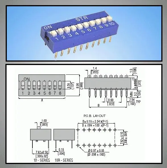 10 érintkezős DIP kapcsoló Stand. DS-10 Kedvezmény