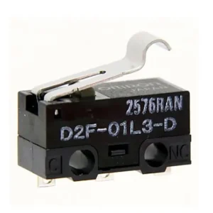 Utolsó esély Mikrokapcsoló 0,1A 30Vdc ON-(ON) ( MOM ) 3p. 12.8x5.8x6mm, karos hajlítva D2F-01L3-D SW11420LKH-01L3-D