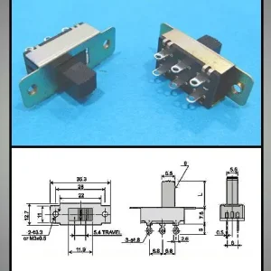 Újdonság Tóló kapcsoló 2x3p. 35,2x12.6mm (2 áramkörös) SW18200
