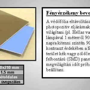 Utolsó esély FR4 epoxi 2 oldalas Foto-Pozitiv20 35µm 21x30 PP-1331