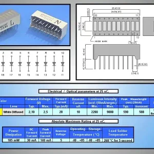 10szegmenses sárga LED-sor DC-10YWA Kiárusítás