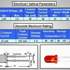 Utolsó esély LED5mm narancs, diffúz 12...30mcd LED5 O 0030