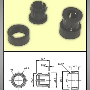 Újdonság LED foglalat 5mm 2 részes plasztik RTC-52