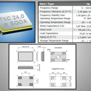 X-TAL 24.000MHz (5x3.2x0.9mm) 24.000 X-TAL Csak ma