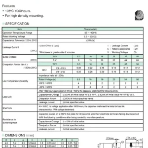 Vedd meg most ELKO 4.7uF 35V 105°C SMD4.0 4.7/35SMD-105