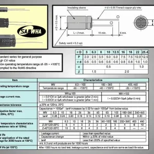Újdonság ELKO 470uF 25V 105°C 10x12.5 álló 470/25P-105 S