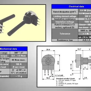 Utolsó esély potméter műanyag mono lineáris 6mm 6PMI 4M7 /O
