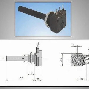Újdonság potméter műanyag mono lineáris 6mm 6PMI 500K