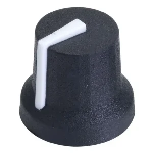 Újdonság Potméter gomb 14,5x16.8mm 6mm "O" fekete - fehér POT-KNOB01/17BW