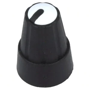 Újdonság Potméter gomb 19x13mm 6mm "O" fekete - fehér POT-KNOB07/19BW
