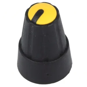 Utolsó esély Potméter gomb 19x13mm 6mm "O" fekete - sárga POT-KNOB07/19BY