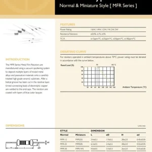 2W fémréteg ellenállás 27R 5% Power-Metal RES 27R 2WP Csak ma