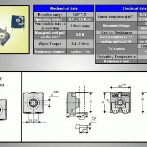 TRIMMER 5K 10mm fekvő, harszöges ACP CA9MV TRIM 5K-10H/A Akció