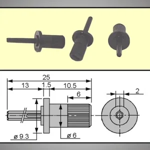TRIMMER forgatógomb 2mm 13.0/25.0mm TRIM-KNOB-MA48 Korlátozott ajánlat