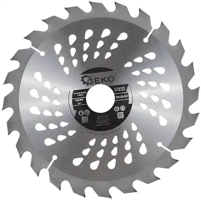 Utolsó esély Geko körfűrészlap fához, TCT, 210x30mm, 24T