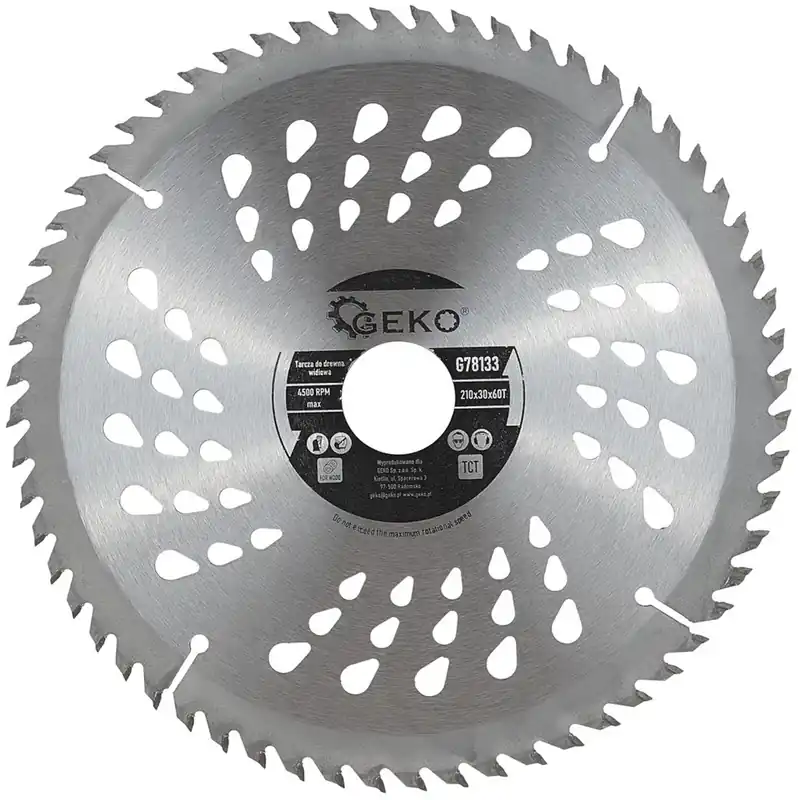 Autentikus Geko körfűrészlap fához, TCT, 210x30mm, 60T