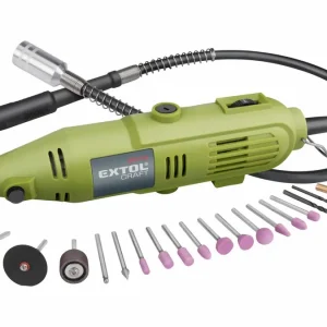 Extol mini köszörű és fúrógép készlet, 130W, 25mm, 40db tartozékkal Olcsó