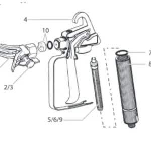 Kiváló minőség Wagner szűrőház és tömítés PP-03, PP-05 szórópisztolyhoz