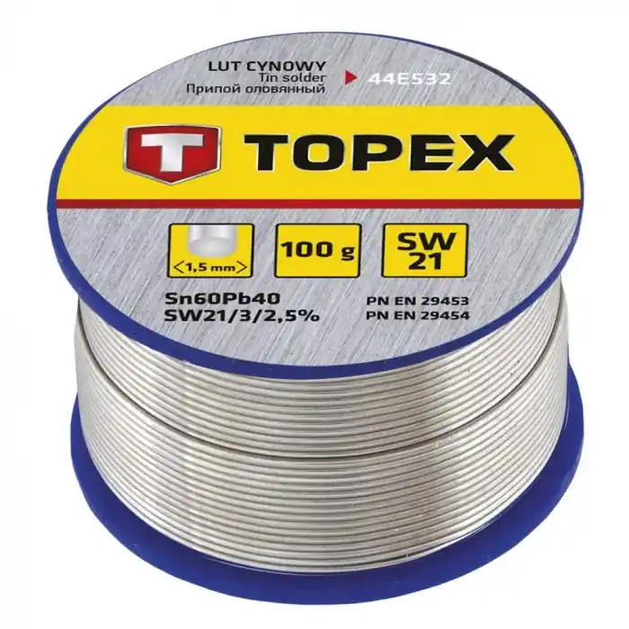 Legjobb ár Topex forrasztó ón, 60%, 100g, 1.5mm