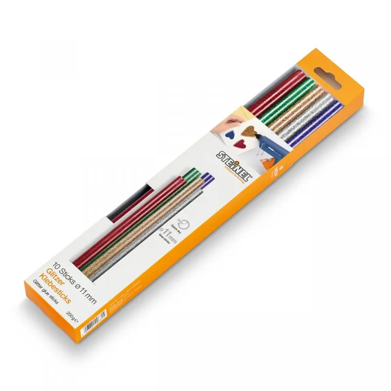 Gyors szállítás Steinel színes csillámos ragasztórúd, 11x200mm, 10db