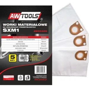 AWTools ipari porszívózsák, SXM1, 5db Prémium