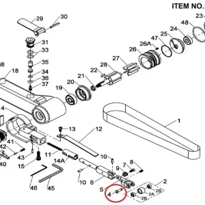 Ajánlat Jonnesway JAS-6543-4 görgő tartó csavar a JAS-6543 levegős szalagcsiszolóhoz