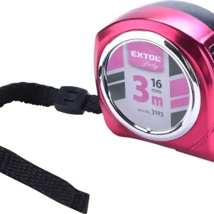 Ajánlat Extol Lady mérőszalag, gumírozott, 1 stoppos, rózsaszín, 3mx16mm