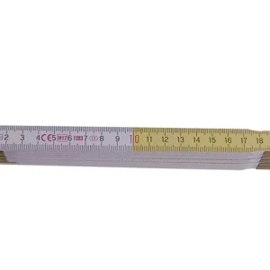 Biztonságos fizetés Összecsukható fa mérővessző, fehér-sárga 2m