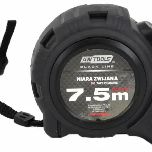 Olcsó AWTools Black Line mérőszalag, mágneses, Auto Stop, ABS, 7.5mx2.5cm