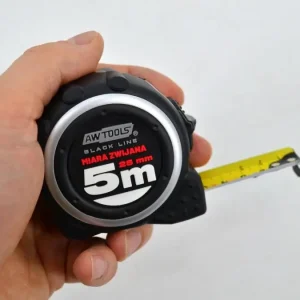 Eredeti AWTools Black Line mérőszalag, Auto Stop, ABS, 5mx2.5cm