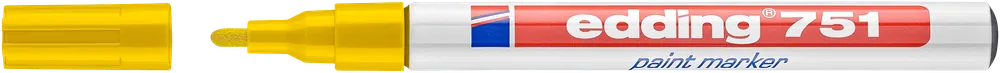 Biztonságos fizetés Edding 751 lakk jelölőfilc, kerek, sárga, 1-2mm