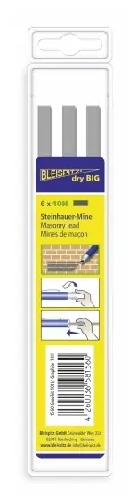 Kedvezmény Bleispitz grafit betét a Dry Big mechanikus ácsceruzához, 10H, 6db