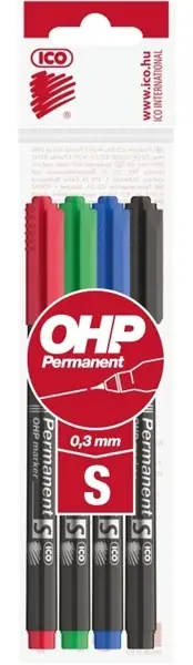 Autentikus ICO OHP S alkoholos jelölőfilc készlet, 0.3mm, 4db