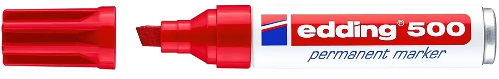 Edding 500 alkoholos jelölőfilc, vágott csúcs, piros, 2-7mm Korlátozott ajánlat