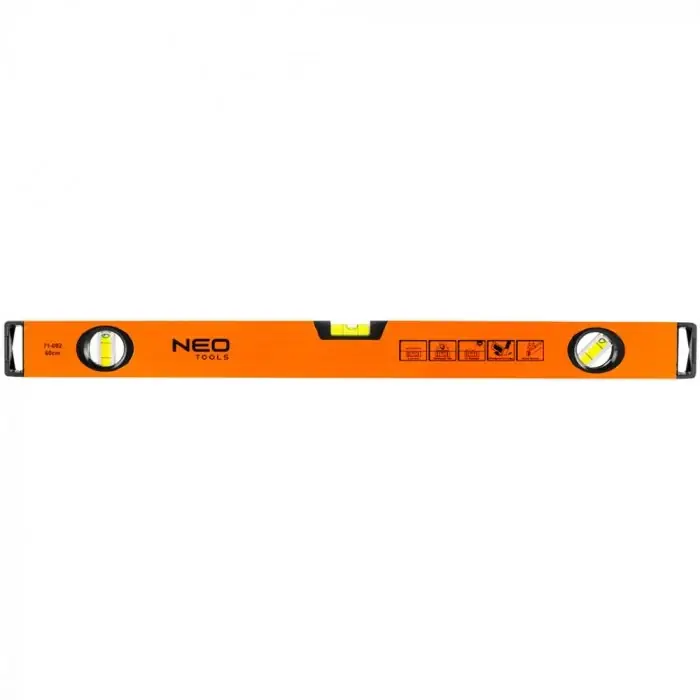 Kiváló minőség Neo Tools vízmérték, alu, 3 libella, ütéscsillapító, 80cm