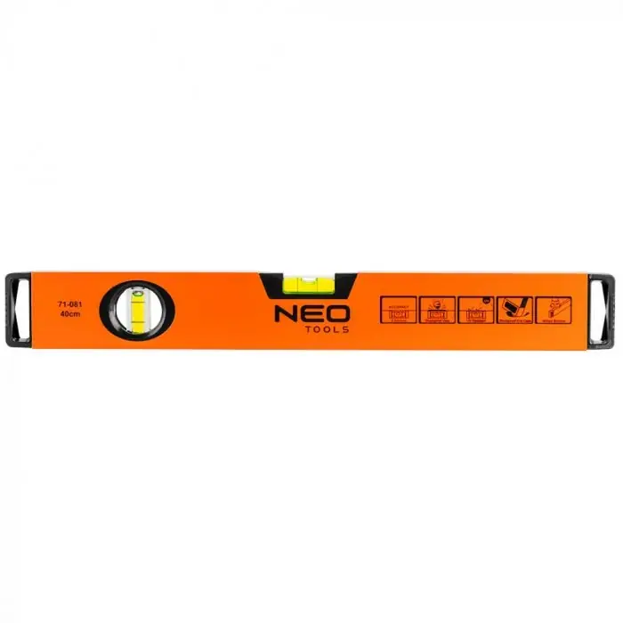 Neo Tools vízmérték, alu, 2 libella, ütéscsillapító, 40cm Újdonság