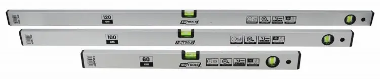 AWTools vízmérték, alumínium, 2 libellás, eloxált, szürke, 1.5m Csak ma